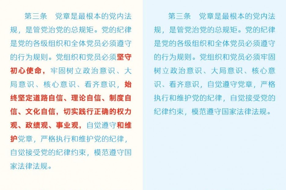 《中国共产党纪律处分条例》修订条文对照表